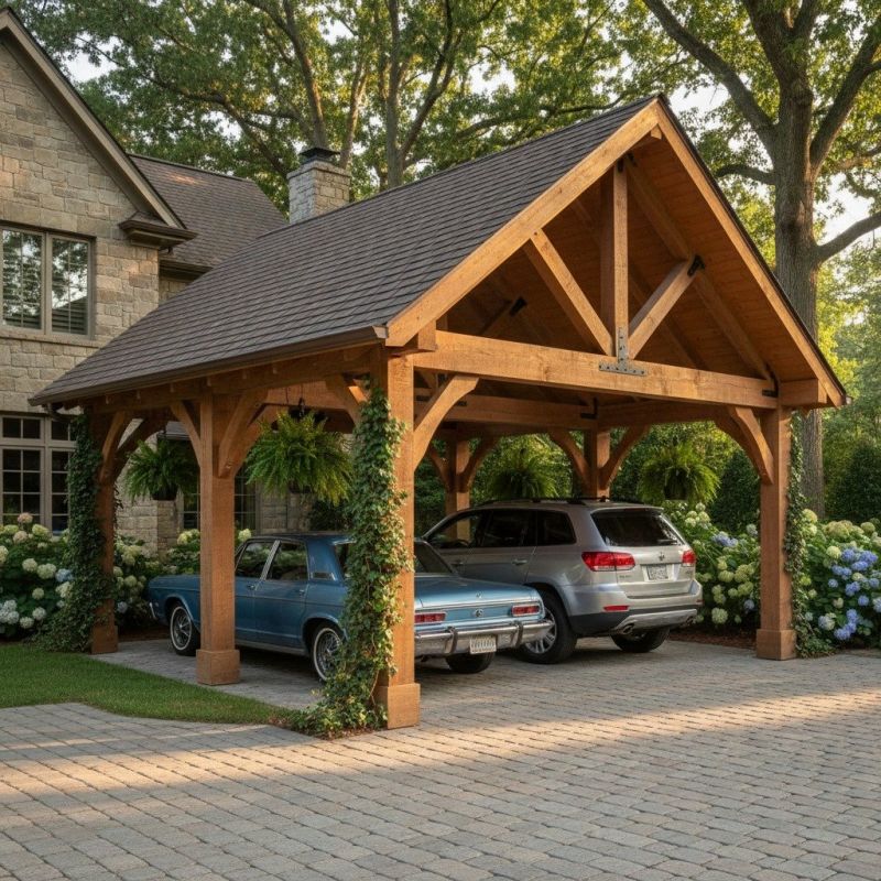 Wood Carport Installation detail